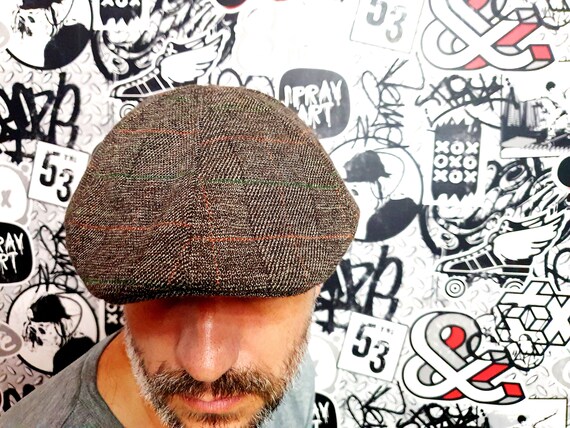 Tweed cap Tweed Newsboy wool flat cap mens cap XL… - image 2