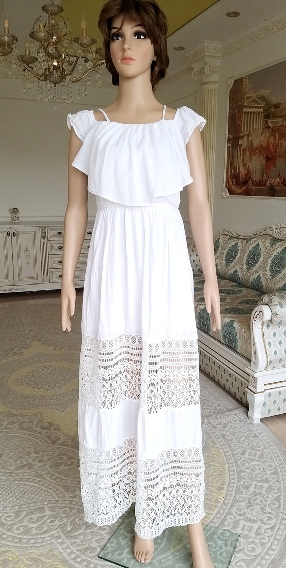 white long dress minimalist wedding dress white s… - image 4