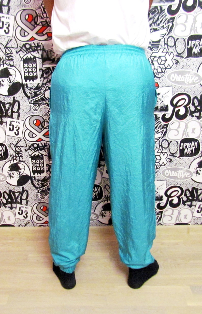 mint green pants sport pants Mens track pants shell pants athletic pants athletic trousers track suit pants sport windbreaker trousers L