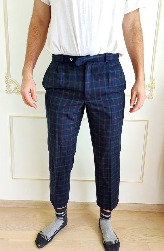 Green Plaid Pants Retro Pants - Etsy 