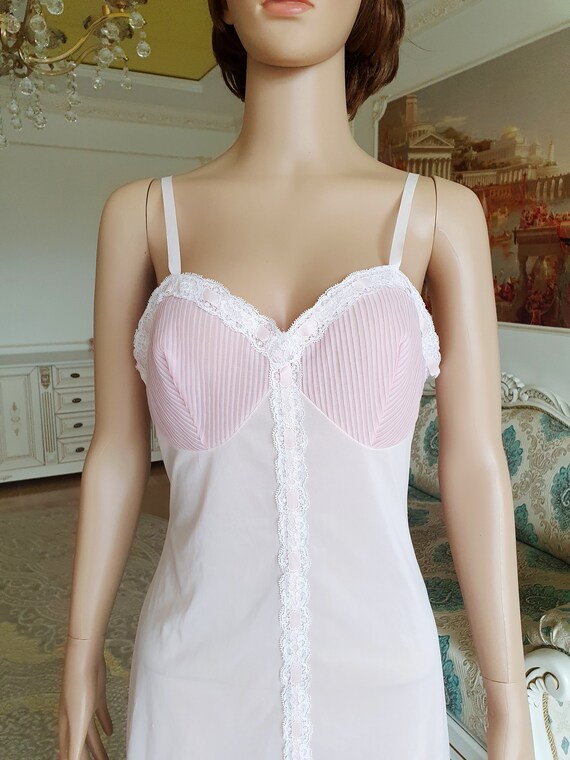 pink nightgown M wedding lingerie Sheer Slip Dress b… Gem