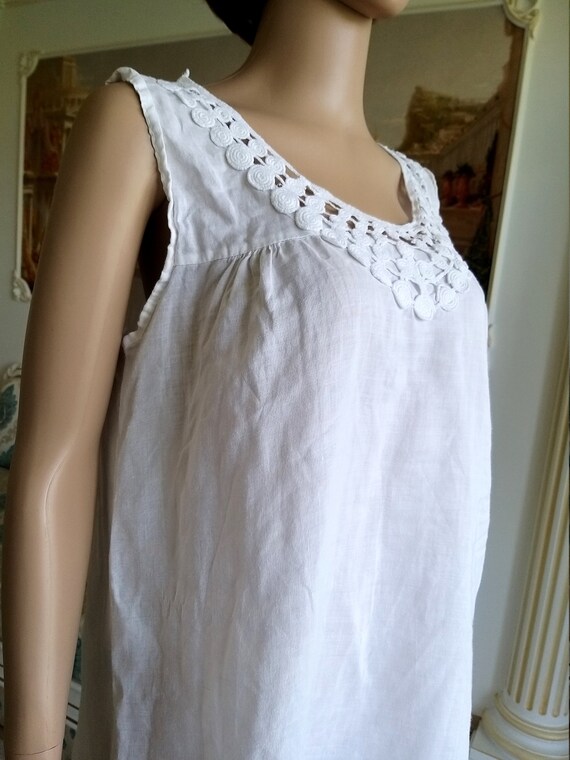 40s  century chemise  Italy linen Nightshirt  Ant… - image 6