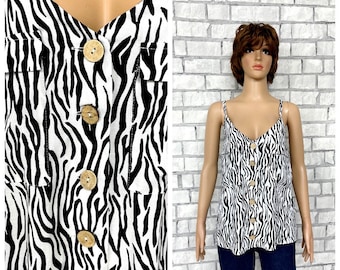 Amazon Blusa Estampado Serpiente Estampado De Cebra Top 2XL Mujer