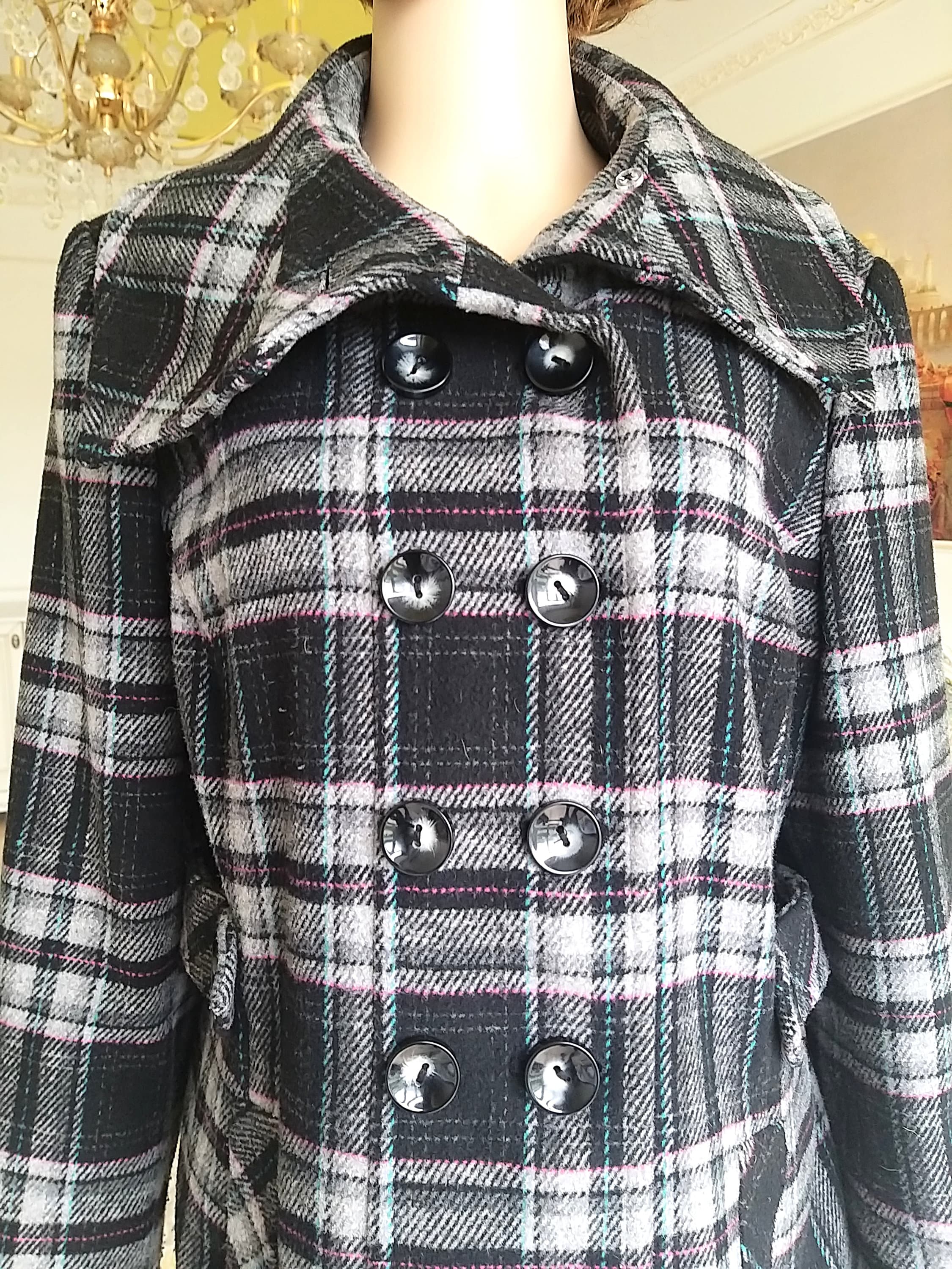 Christmas Gift plaid coat womens wool coat womens coat XL Etsy