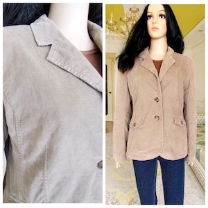 Brown Corduroy Jacket corduroy blazer Women&#39;s blazer Women&#39;s Clothing Boho blazer Hipster blazer work blazer Everyday cotton button blazer L