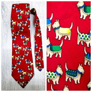 Cravate de mariage à imprimé animal Cravate à imprimé chien vintage Cravate pour homme Cravate pour homme pour homme Cravate en soie Cravate en soie Cravate pour chien Cravate pour chien