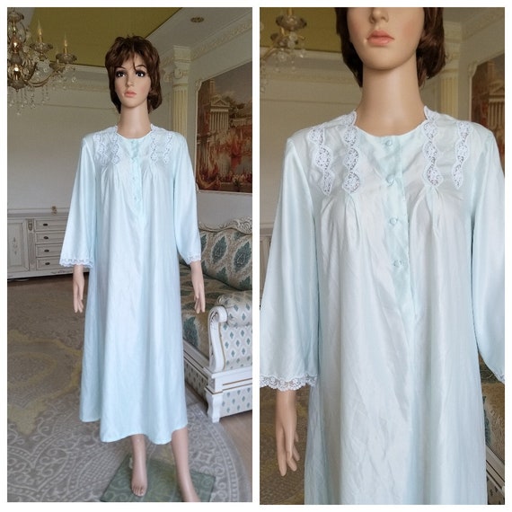 Light blue nightgown L/XL bridal lingerie wedding lin… - Gem