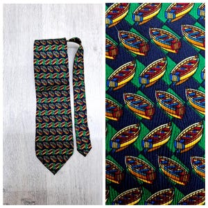 Sailor gift Sailor tie Sailor necktie Sailboat print Necktie Sailboat tie Nautical Print Tie marine tie  Nautical tie pirate necktie