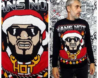 mans not hot ugly sweater L/XL Holiday Gift Christmas sweater Winter sweater warm sweater Holiday sweater Holiday jumper Christmas  jumper