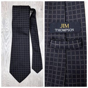 Jim Thompson Krawatte schwarz Krawatte schwarz geometrische Krawatte schwarze Krawatte Herren Krawatte Groomsmen Krawatte Formelle Krawatte