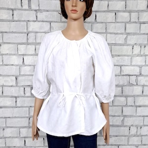 Antieke blouse L Victoriaanse blouse antieke top antieke blouse Victoriaanse shirt witte Edwardiaanse top dames Edwardiaanse blouse Edwardiaanse blouse