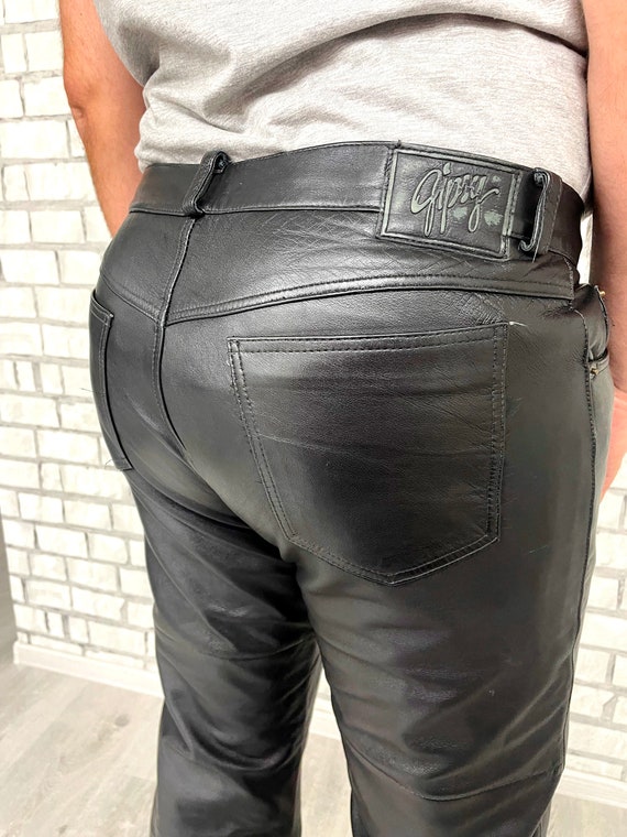 Mens Leather Clothing Western Leather pants Retro… - image 6