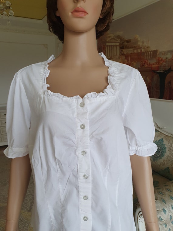 Victorian style Dirndl Blouse Crop Blouse folk bl… - image 3