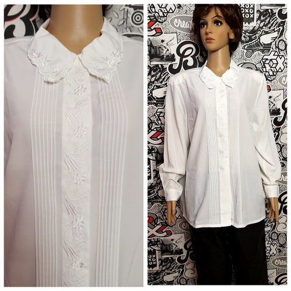 Victorian Blouse XL white lace Blouse Victorian Cl