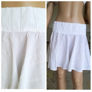 dames rok Vintage skater rok volledige rok Witte rok strand rok rok rok cirkel Witte mini rok festival rok L