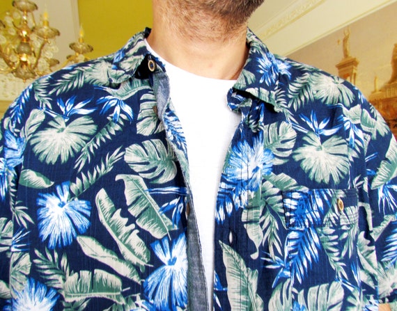 aloha shirt mens Shirt blue shirt boho shirt mons… - image 2