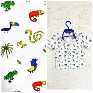 3T 男の子用シャツ ヘビ柄シャツ レインボーシャツ カエル柄シャツ 幼児用シャツ トカゲ柄シャツ ボタンシャツ 動物シャツ