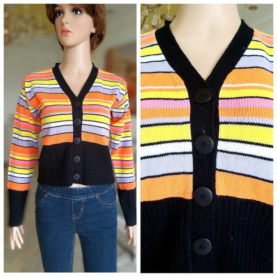 Christmas Gift womens cardigan Striped sweater but