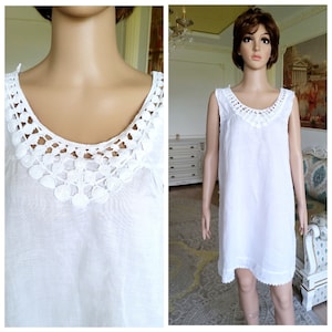 40s eeuw chemise Italië linnen Nightshirt Antieke slip jurk Shift Dress Victoriaans Nightshirt Edwardian Nightshirt franse Nightshirt