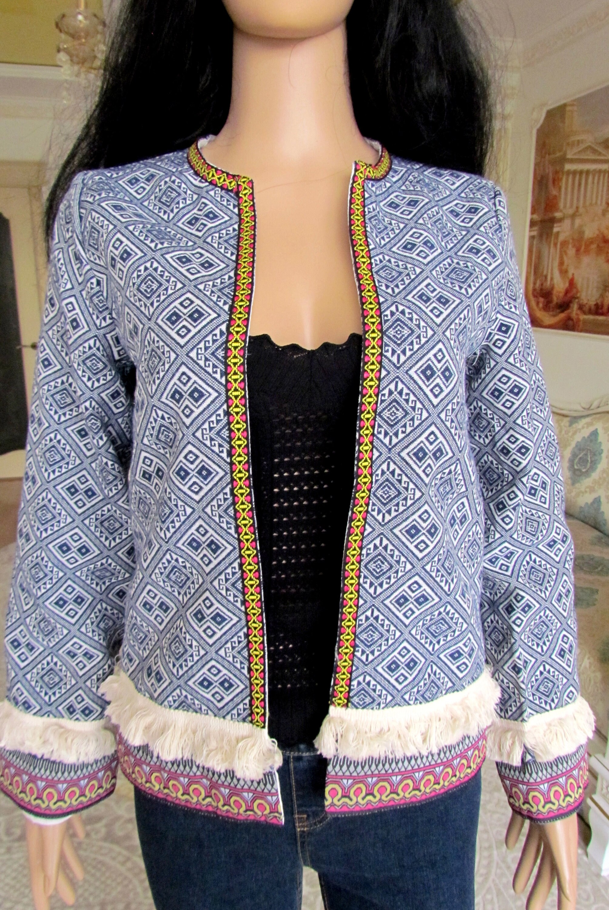 Aztec Print Jacket Aztec Print Blazer S Aztec Print Top Native Jacket ...