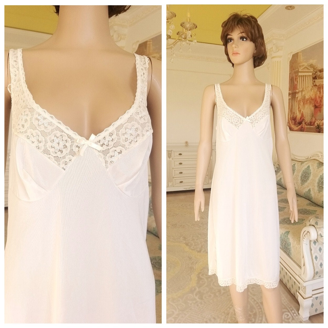 Bridal lingerie ivory nightgown ivory wedding lingerie Sheer | Etsy