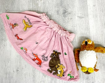 2T Childrens skirt Vintage gruffalo print skirt Child skirt girls skirt baby skirt corduroy skirt Novelty skirt cartoon skirt woodland skirt