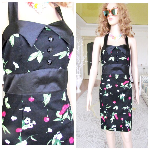 cherry print clothing cherry dress vintage floral