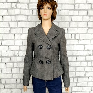 Womens blazer XS Gray Plaid Jacket Plaid blazer Womens Jacket Wool blazer Formal jacket  tweed jacket Wool Jacket suit blazer Tartan Jacket