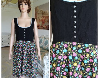 oktoberfest robe florale noire Dirndl Robe Oktoberfest Vêtements Linge Dirndl robe bavaroise German Dress Festival Robe Folk M