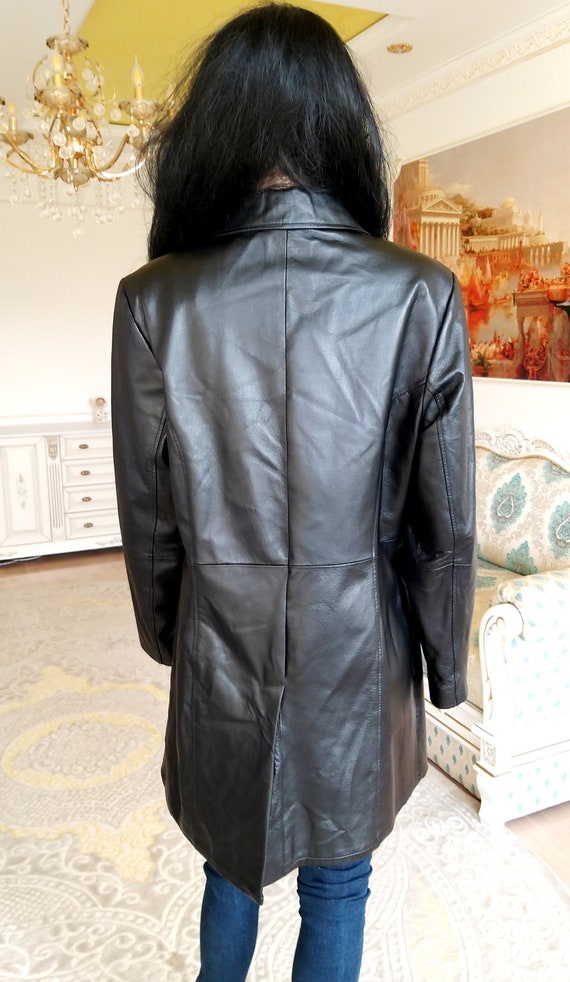 womens Leather Clothing black leather coat womens… - image 3