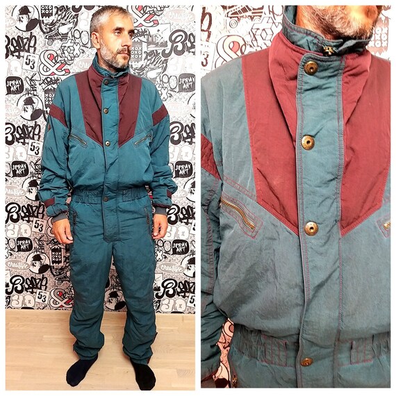 Unisex ski suit Adult Clothing Vintage men ski sui