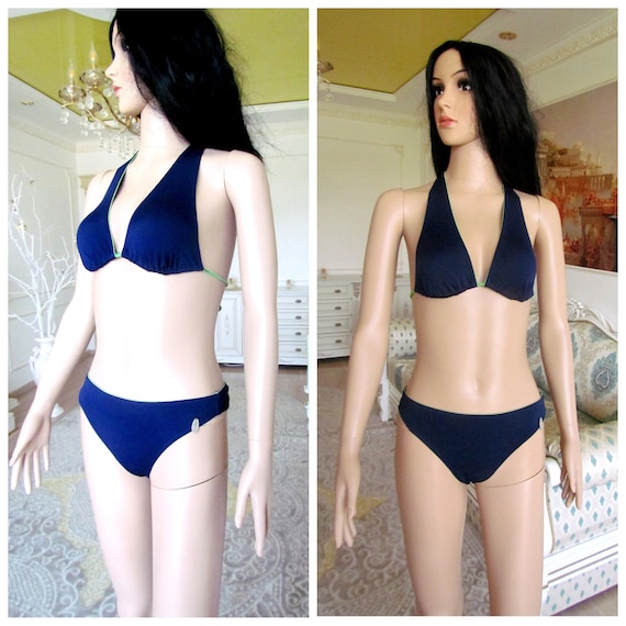 women Swimwear Vintage cobalt blue Swimsuit cobal… - image 1