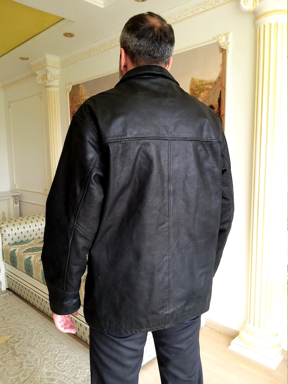 mens Leather Jacket Black Jacket L mens Leather C… - image 9