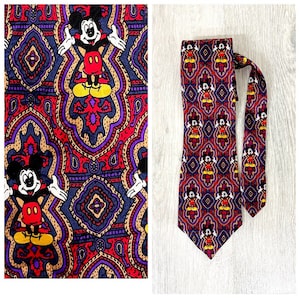 cartoon tie collectible tie Unlimited Necktie Mickey Mouse tie Walt Disney print Disney tie vintage Disney Necktie mens tie