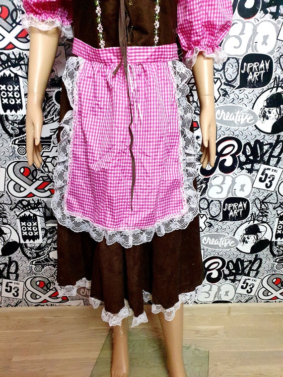 pink Gingham Dirndl Dress Oktoberfest Clothing pi… - image 3