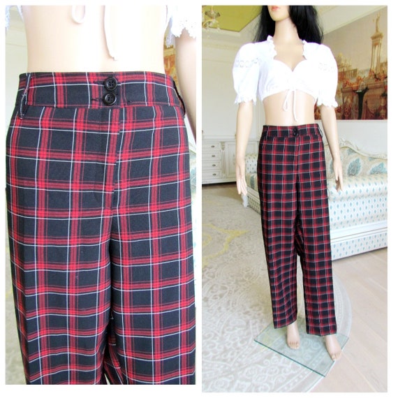plaid pants womens plus size