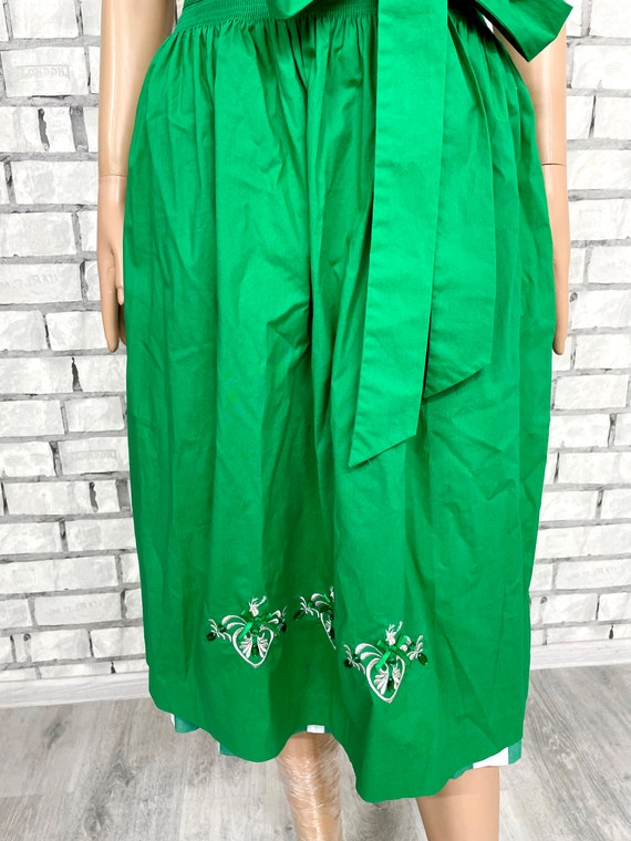Green Gingham Dirndl Dress M Oktoberfest Clothing… - image 4