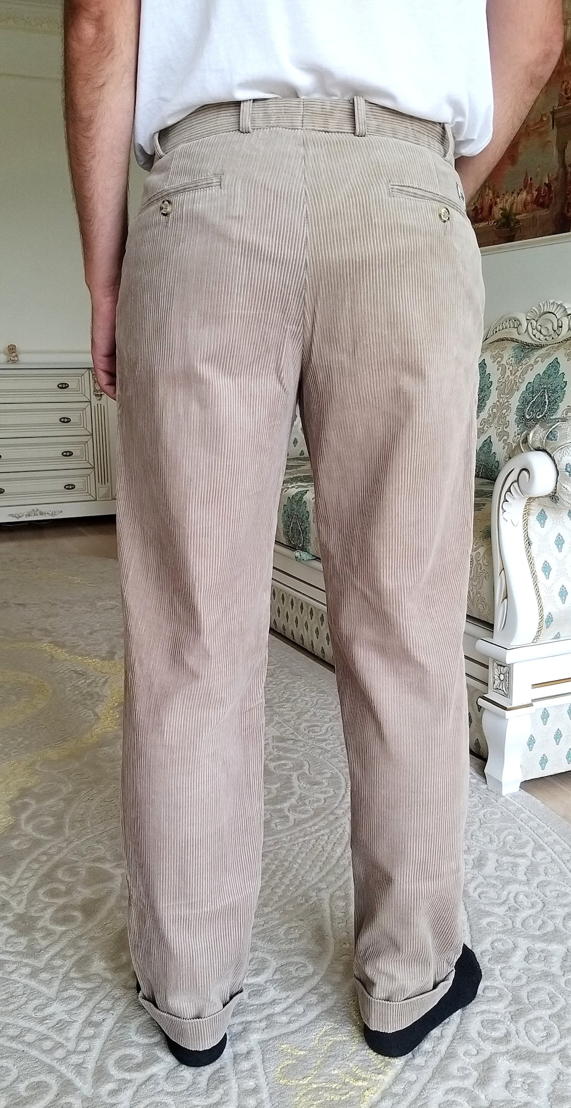 Mens Pants Mens Corduroy pants Beige Corduroy pants Chino Etsy