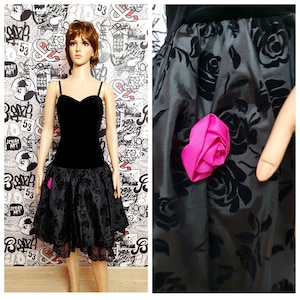 gothic goth dress L Victorian PROM dress black dress steampunk dress Party Dress black velvet dress evening dress womens pink rose dress