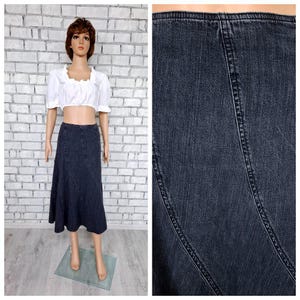 Black Denim Skirt Etsy Ireland