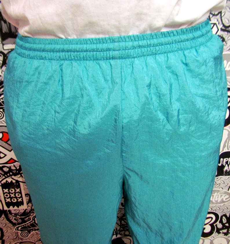 mint green pants sport pants Mens track pants shell pants athletic pants athletic trousers track suit pants sport windbreaker trousers L