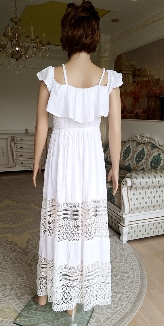 white long dress minimalist wedding dress white s… - image 6