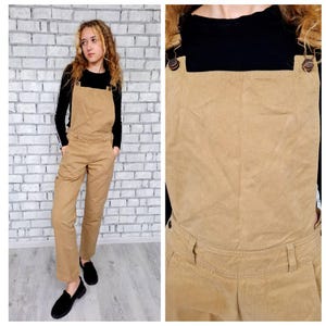 Salopette marron M Salopette en coton pour femme Salopette en coton marron Pantalon en denim de coton Salopette salopette rétro grunge L