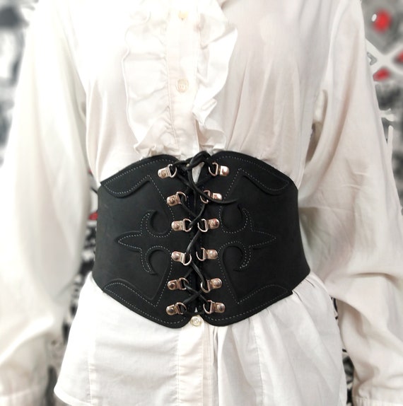 womens corset black corset leather corset black l