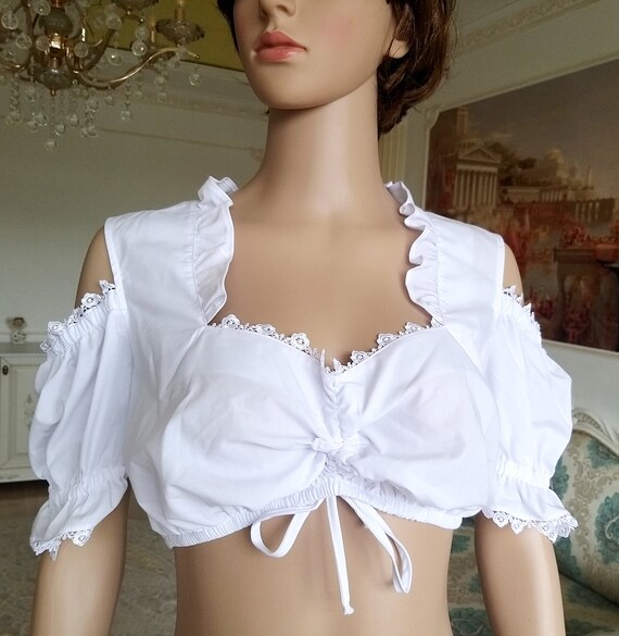 Dirndl Blouse dirndl top Crop Blouse L folk blouse