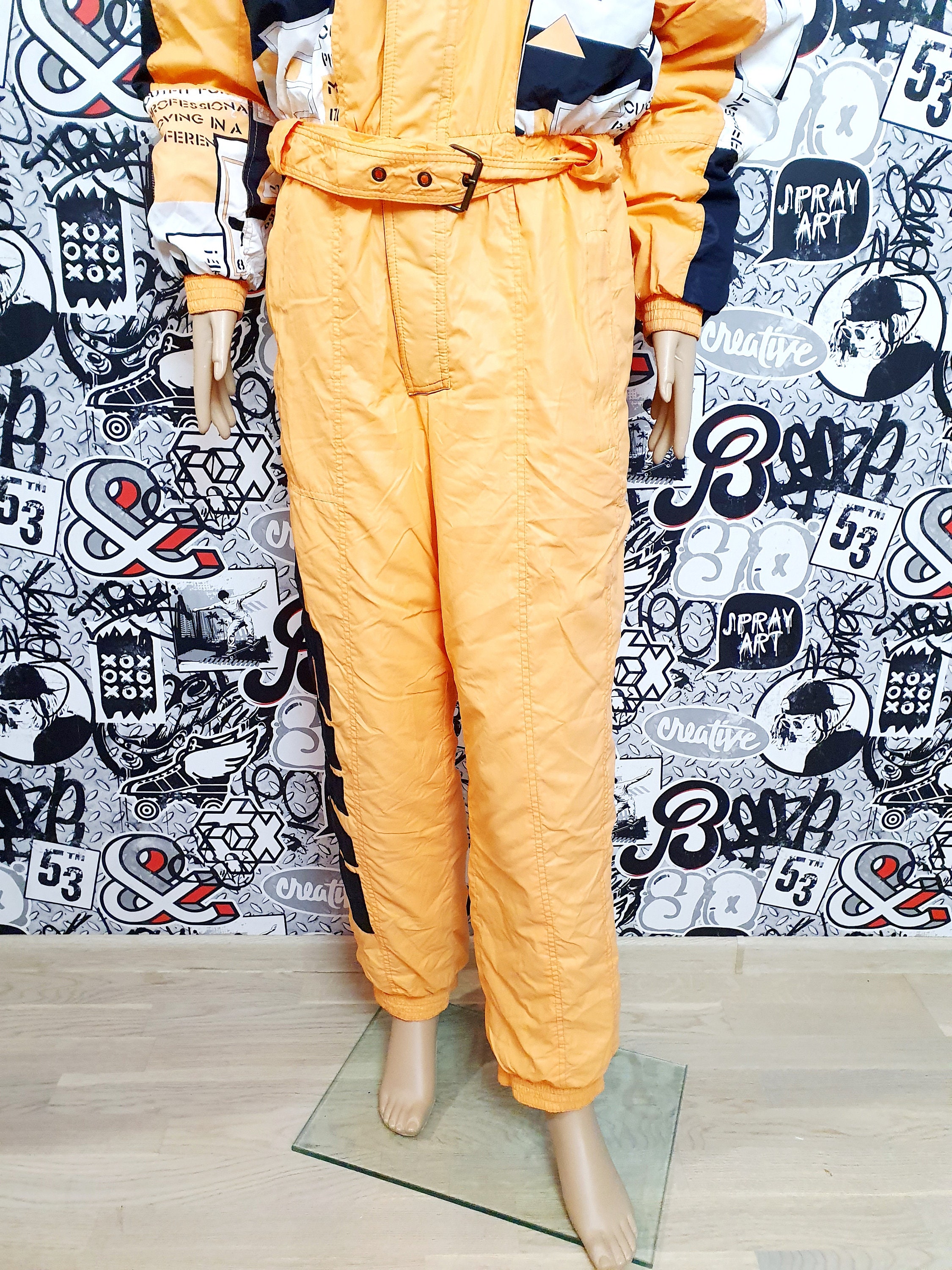 Orange Ski Suit Vintage Warm Clothing Vintage Skiing Suit Ski Etsy