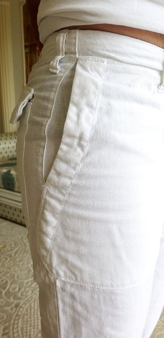 Mens linen Pants Mens White Pants Retro Pants Chi… - image 8