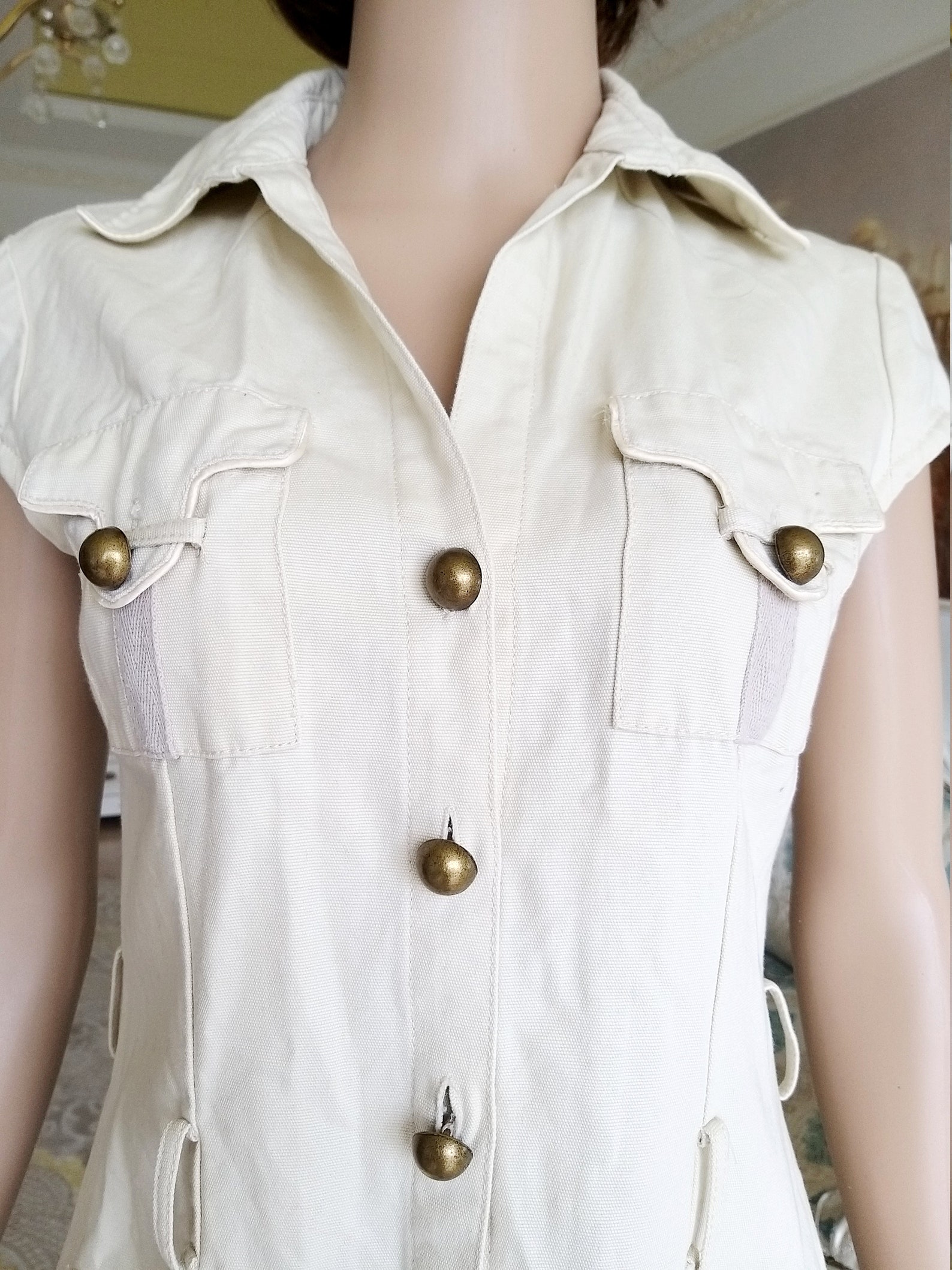 Military Dress Military Clothing Womens Dress M Button Dress Etsy
