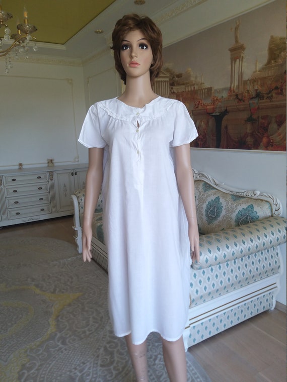 chemise Antique slip dress XL Antique Nightshirt … - image 4