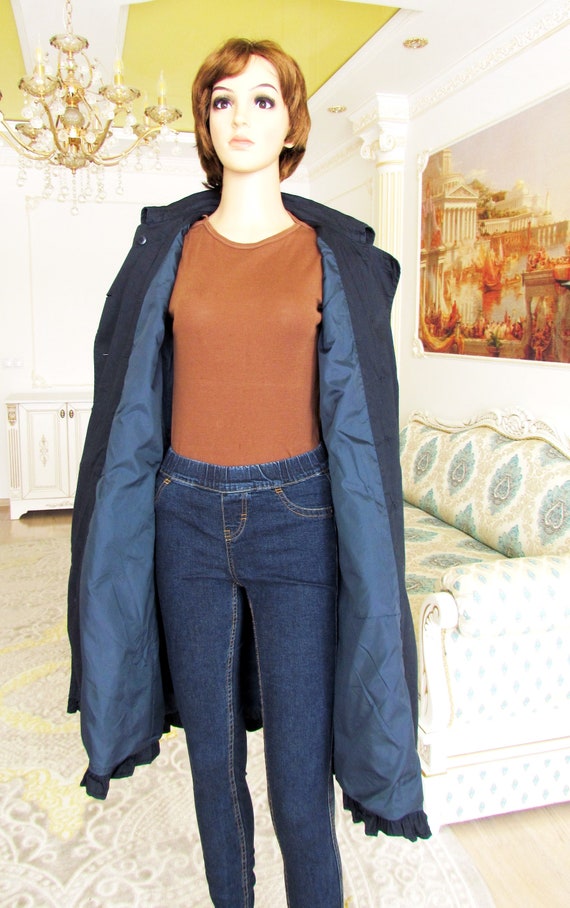 women coat Vintage womens jacket cobalt blue Tren… - image 8